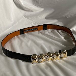 SOLD: Alexis Kirk "XO's" Black Snakeskin Belt and buckle